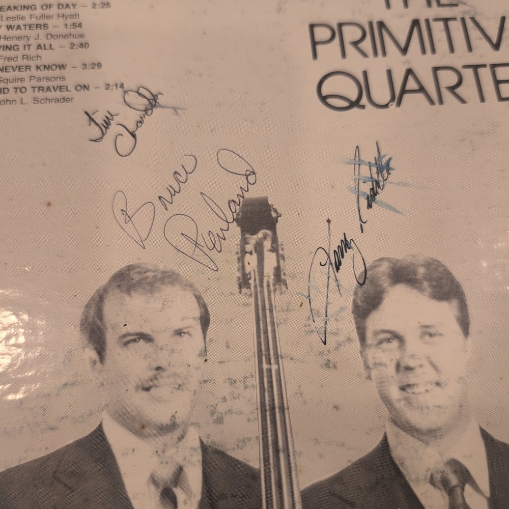The Primitive Quartet Fallen Leaves Signed Vinyl LP Gospel Bluegrass Record VG- - Picture 3 of 5
